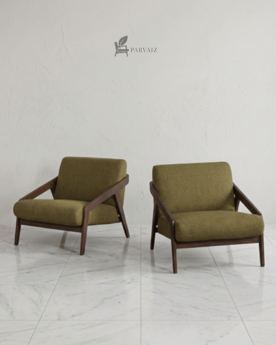 Kombinasi Sempurna: Kursi Sofa Minimalis dengan Kain Fabric dan Kayu Solid